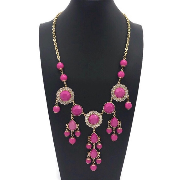 Lilly Pulitzer Pink & Gold Statement Necklace